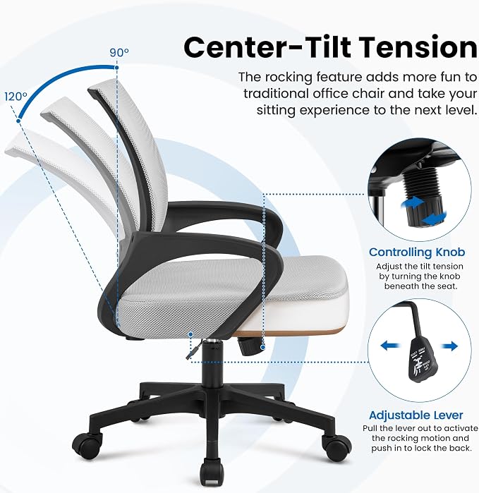 Topeakmart Executive Office Chair Computer Desk Chair for Home Office Student Study Conference Room, Grey