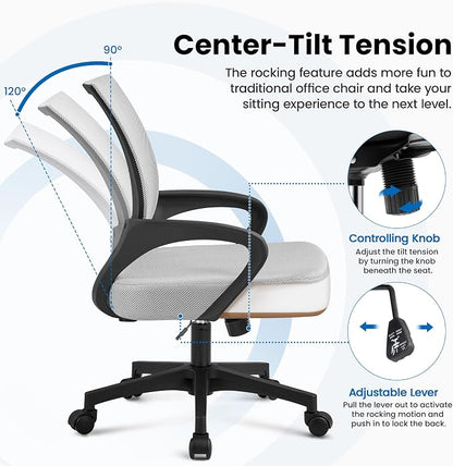 Topeakmart Executive Office Chair Computer Desk Chair for Home Office Student Study Conference Room, Grey