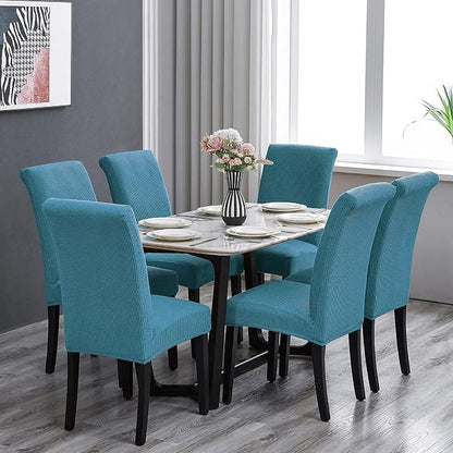 Stretch Chair Covers for Dining Room Set of 4, Removable Washable Dining Room Chair Covers, Dining Chair Slipcovers Seat Protector, Great Decoration for Home and Banquet (Dusty Blue, 4 Pack)