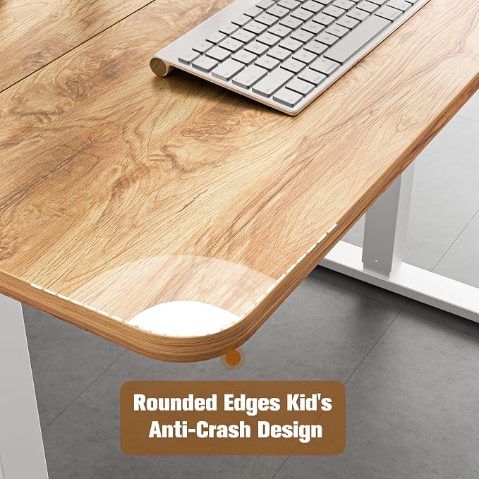 ERGOMAKER 43" Electric Standing Desk, Adjustable Height, Sit Stand Up Desk for Home Office & Computer Workstations, Memory Controller, Light Rustic Brown