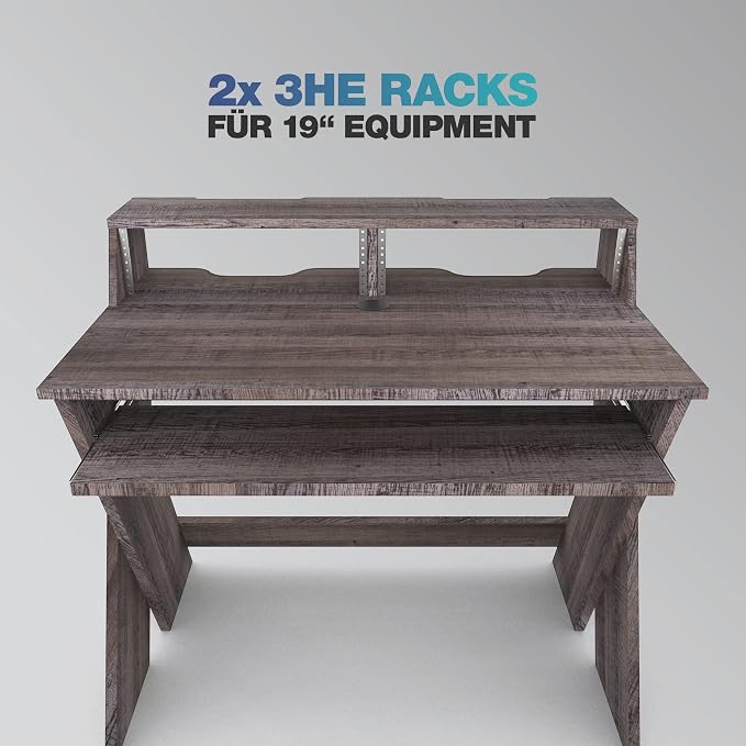 Glorious Sound Desk Compact Professional Studio Workstation with Pull-out Keyboard Compartment (Walnut)