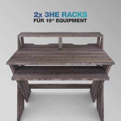 Glorious Sound Desk Compact Professional Studio Workstation with Pull-out Keyboard Compartment (Walnut)