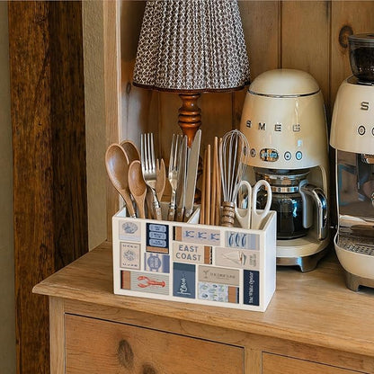 Coastal Beach Pen Pencil Holder for Desk Accessories Coastal Beach Office Decor, Retro Coastal Ocean Beachy East Coast Decorative for Home Bedroom Office Desk Tabletop