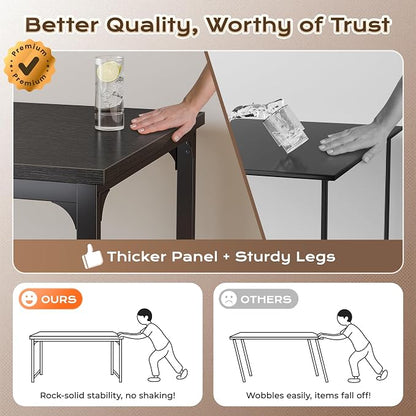 Huuger 63 x 31.5 inch Desk with Power Outlets & USB-C, 0.95 Inch Thicker Desktop, Robust Metal Tubes, Deep Computer Desk, Heavy Duty Office Work Desk, for Home Office, Black