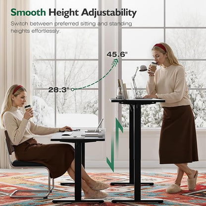 Monomi Electric Standing Desk 55x24 Inches, Height Adjustable Sit Stand Up Computer Desk for Home Office, Ergonomic Workstation with 178LBS Load Capacity & Quiet Motor, Two-Piece Desktop, Black