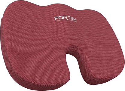 FORTEM Seat Cushion, Office Chair Cushion, Memory Foam Car Seat Cushions, Sciatica Coccyx Tailbone Pain Relief, Chair Cushions for Back Support, Sitting Pad for Gaming, Washable Cover, Non Slip