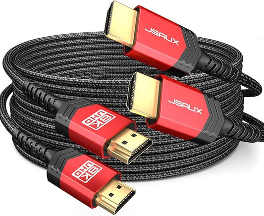 JSAUX 10K 8K Certified HDMI 2.1 Cable 10FT, HDMI Cord (8K@60Hz 7680x4320, 4K@120Hz), Supports 48Gbps eARC HDR10 HDCP 2.2 & 2.3 3D, Compatible with PS5, PS4, X-Box Series X, LG