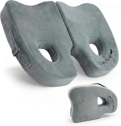 Cushy Tushy Premium Foldable Piriformis Seat Cushion - Piriformis Pain and Sciatic Pain Relief Cushion - for Home & Office Use, Perfect for Travel or Driving