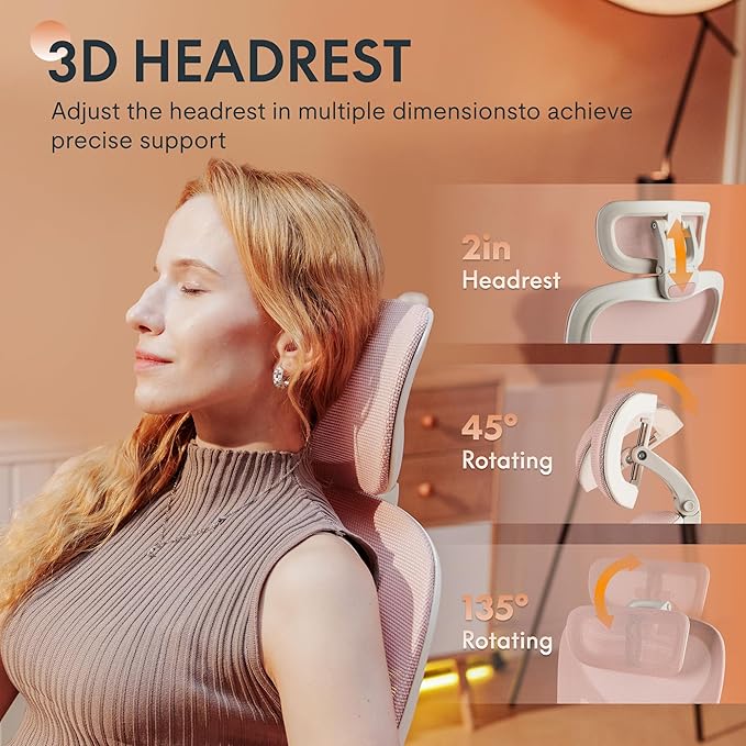 FLEXISPOT Foldex Ergonomic Office Chair, Folding Chair for Small Spaces with Lumbar Support, Flip-up Armrests, 3D Headrest, Desk Chairs with Footrest for Work,Video Game,Gift Foam Seat, Pink
