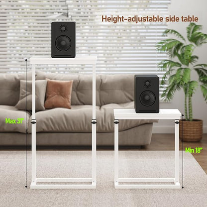 TUTOTAK End Table, Side Table, Tall Couch Table, Sofa Table, Living Room, Bedroom,White TB01BW083