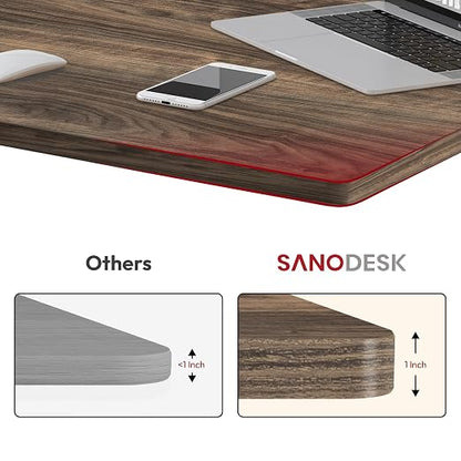 SANODESK Universal Tabletop 48"x24"x1" Thickness One-Piece Table Top Rectangular Particle Board for Standing Desk and Home Office Countertop DIY,Rustic Brown Desk Top