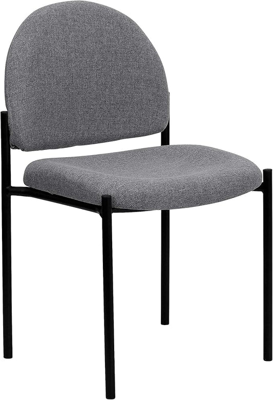 Flash Furniture Tania Comfort Gray Fabric Stackable Steel Side Reception Chair
