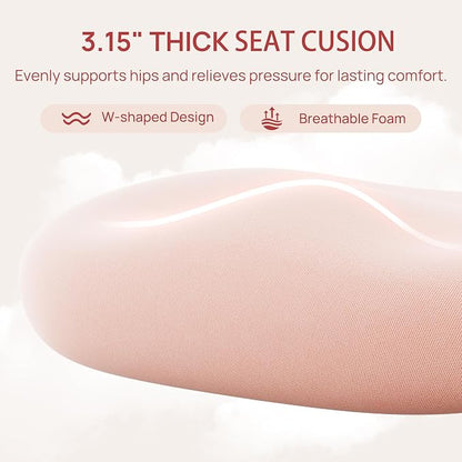 CabLady S1 High Back Ergonomic Mesh Office Chair with Footrest, 300 lbs | 115° Recline Lock, Adjust Seat Depth, 2D Arms, 3D Headrest, Detachable Lumbar Support, Breathable Mesh, BIFMA, Pink