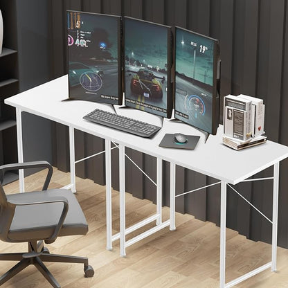Small Space Writing Desk with Headphone Hooks, Modern Simple Design, Suitable for Study, Home Office and Living Room
