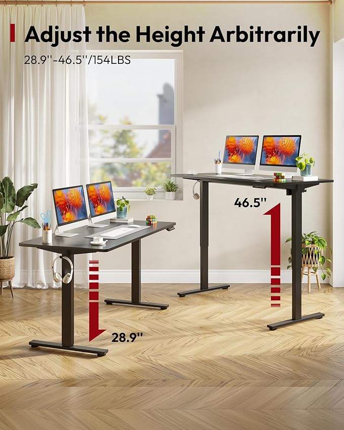 SANODESK Electric Standing Desk 71 x 32 Inches, Height Adjustable Sit Stand with Large Splice Board Desktop for Home Office, Computer Workstations，Memory Ergonomic Computer Desk, Black Frame/Black Top