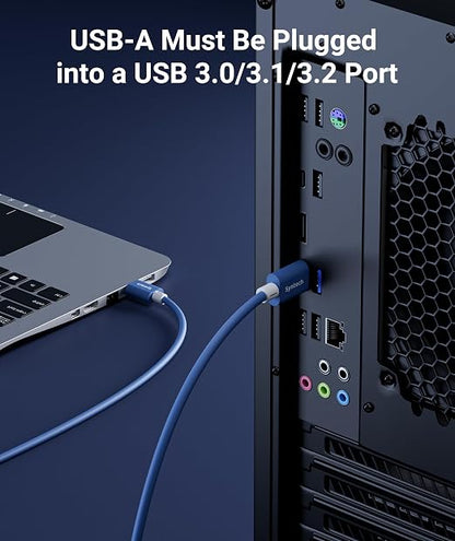 Syntech Link Cable 16 FT Compatible with Meta Quest 3S/Oculus Quest 3, Quest2/Pro/Pico4 Accessories and PC/SteamVR, High Speed PC Data Transfer, USB 3.0 to USB C Cable for VR Headset, Elemental Blue
