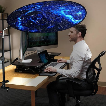 Office Cubicle Desk Shade Anti-Glare Cover Light Sensitive Professionals Cubicle Light Blocker for Workspaces Desk Canopy 36" Circular Shading Light Shade with Clamp