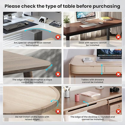 Keyboard Tray Under Desk, Pull Out Keyboard & Mouse Tray with Adjustable C-clamp, 25.6(31.5 Including Clamps) x 11.8 Inch Slide Out Computer Keyboard Drawer Mouse Tray for Typing,White