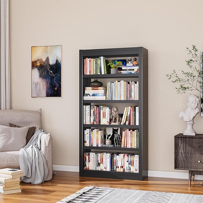 Book Shelf, 5-Tier Sturdy Bookcase, Adjustable Bookshelf, Large Capacity per Shelf, Modern Book Cases for Living Room, Home Office, Garage, Ideal for Home Organization & Stylish Upgrades
