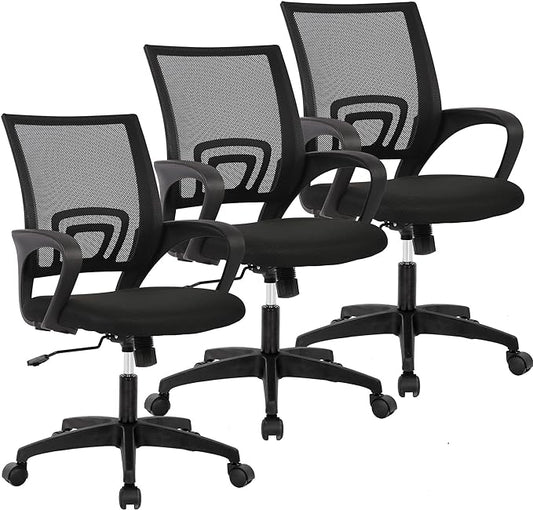 BestOffice Home Office Chair Ergonomic Desk Chair Mesh Computer Chair with Lumbar Support Armrest Executive Rolling Swivel Adjustable Mid Back Task Chair,Black