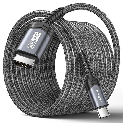 JSAUX USB C to HDMI Cable 6.6ft | 4K@60Hz USB 3.1 Type C to HDMI 2.0 Cord, Compatible with Thunderbolt 3/4, iPhone 17/Pro/Pro Max,16/Plus/Pro/Pro Max, MacBook Pro/Air, Galaxy S8 to S24, iPad Pro,iMac
