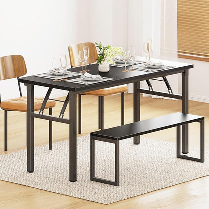 Need Office Computer Desk - 54.3L Sturdy and Heavy Duty Folding Laptop Table, Writing Table Home Office Desk, No Assembly Required Black