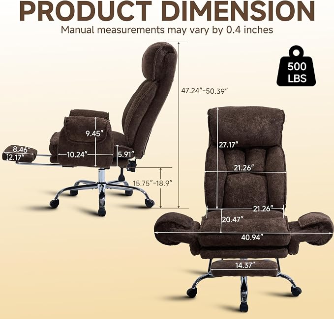 Criss Cross Office Chair, Cloud Desk Computer Chair with 5-Position Adjustable Armrests&Headrest Cat Perch &Cross Legged Sitting, Executive Vanity Chair Wide with FootRest, Reclining Desk Chair Camel