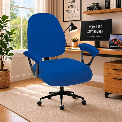 Stretchable Split Office Chair Seat Covers - Universal Stretch Computer Chair Slipcover - Washable Rotating Backrest Coverings & Cushion Protectors & Armrest Covers for Dogs, Cats, Pets