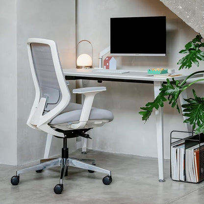 Branch Office Desk - Modern Home Office Desk - Efficient Cable Management and Fast Assembly - Compact Workstation for Home or Apartment - 48” Walnut Top - Mirror Base
