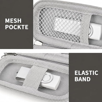 USB Flash Drive Case, SD Card Holder Compatible with Thumb Drive, Memory Cards, SDXC SDHC Storage Bag, Electronic Accessories Organizer for SanDisk for Samsung for Inland (Sliver)