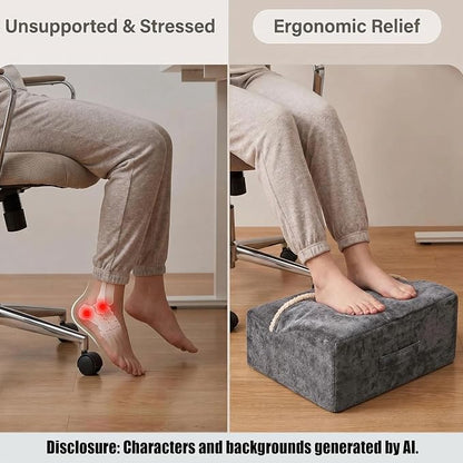 Keep Warm Foot Stool Foot Rest for Under Desk At Work | Office Footrest with Warm Feet Pocket,Ergonomic Under Deskfoot stool Stool for Office Chair & Back &Pain Relief, Dark gray+