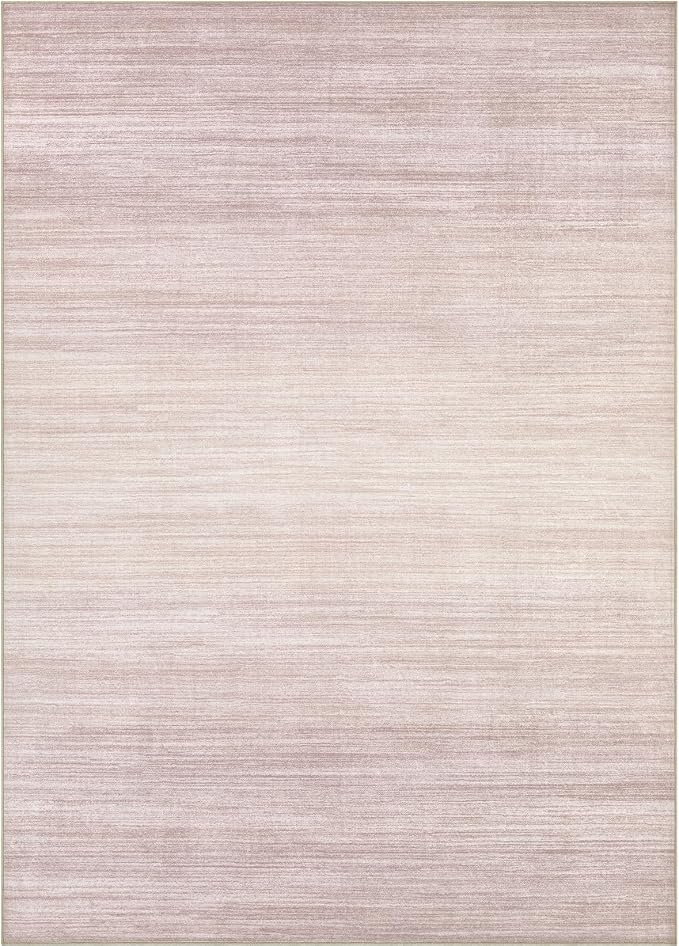 UERMEI 8x10 Washable Area Rug - Neutral Modern Abstract Living Room Rugs, Non-Slip Soft Large Indoor Floor Carpet for Bedroom Home Office & Under Dining Table Decor, Soft Pink