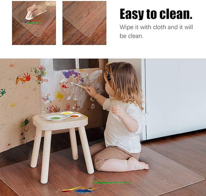 Kuyal Clear Chair mat for Hardwood Floor 44 x 58 inches Transparent Floor Mats Wood/Tile Protection Mat for Office & Home (44" X 58" Rectangle)