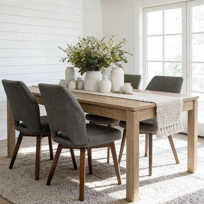 Farmhouse Dining Table, 70" Rectangular Wooden Kitchen Table for 4–6 People, Modern Dining Table & Home Office Desk for Family Gatherings and Study, Easy to Clean, Rustic