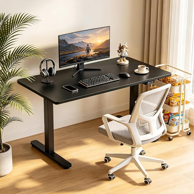 QLLY One-Piece Wood Tabletop, Replacement Board Desktop, Universal Countertop for Table and Workstation (Black, 39.3x23.6 inch)