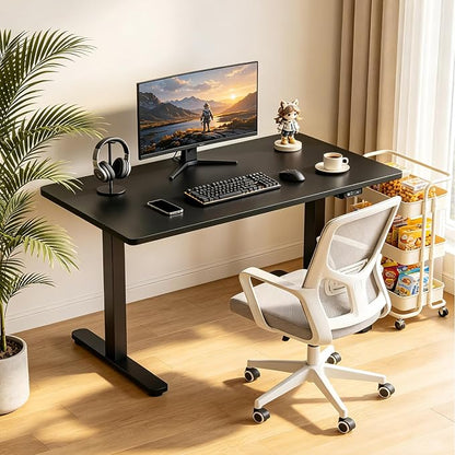 QLLY One-Piece Wood Tabletop, Replacement Board Desktop, Universal Countertop for Table and Workstation (Black, 39.3x23.6 inch)