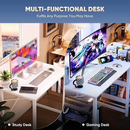 DUMOS 32 Inch Office Small Computer Desk Modern Simple Style Writing Study Work Table for Home Bedroom - Wood White