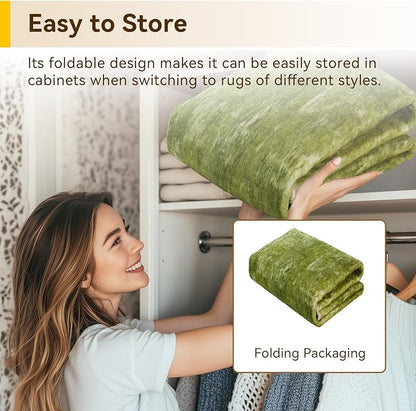RELEANY Washable Area Rugs 6'x9' Non-Slip Modern Abstract Soft for Living Room Entryway Bedroom Kitchen, Print Pattern, Grass Green
