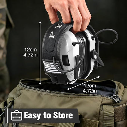 Electronic Shooting Ear Protection w/Gel Pads, 23dB NRR Active Noise Reduction & 3X Amplification Headset for Shooters