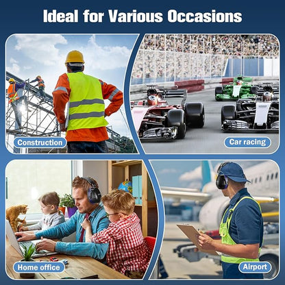 ProCase NRR 32dB Noise Reduction Ear Muffs for Adults & Kids, Hearing Protection for Shooting, Gun Range, Mowing, Construction & Autism Sensory Support, Foldable Safety Earmuffs –Blue