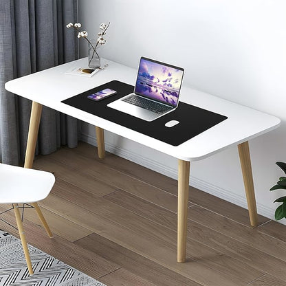 AFIING Desk Mat, Black, 31.5" x 17", Cork Desk Pad Protector | Dual-Sided Cork & PU Leather, Waterproof, Non-Slip for Mouse Pad, Office, Home & Writing