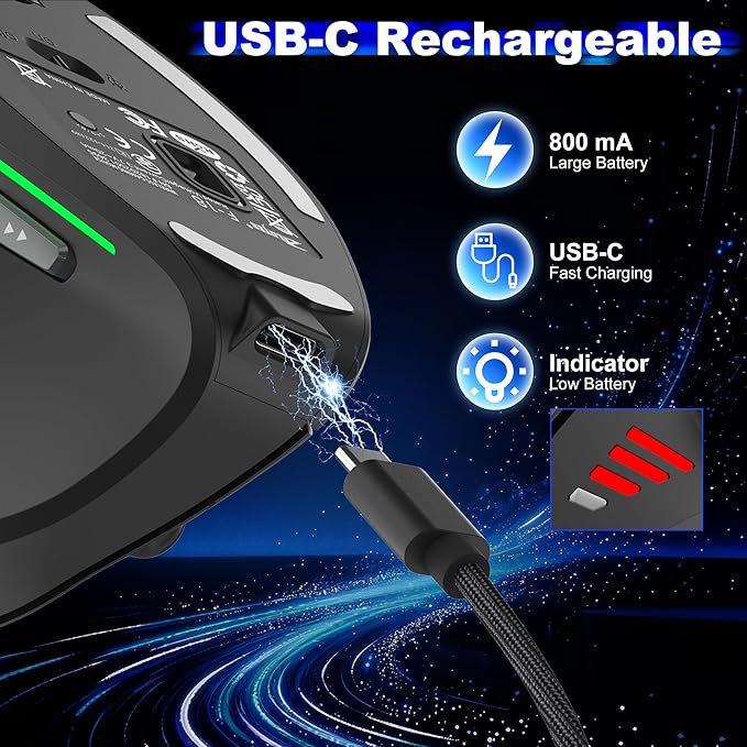 TRELC Gaming Mouse with 5 D Rocker, Vertical Ergonomic Mouse with 11 Programmable Buttons, 24000 DPI, On-Board Memory, Optical Computer Mice for PC/Laptop/E-Sports/Gamer (Wireless)