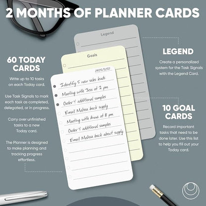 Daily Planner To Do List Notepad - Checklist & Goal Cards for ADHD Focus - Planner Cards Only