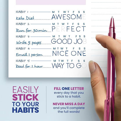 Weekly Planner Spiral Bound Notebook A5 - Undated Planner - To Do List Notebook - Habit Tracker - 52 Weeks - Daily Planner Undated for Home Work Office Business - Cute Goal Planner (Purple)