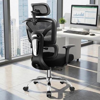 Ergonomic Office Chair, High Back Mesh Desk Chairs Comfy with Adjustable Lumbar Support, Home Computer Gaming Chair with 3D Headrest for Long Hours, 8 Pack