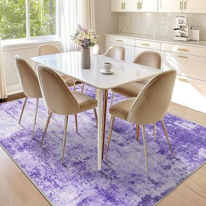 RELEANY Washable Area Rugs 8'x10' Non-Slip Modern Abstract Soft for Living Room Entryway Bedroom Kitchen, Print Pattern, Purple Gray Pink White
