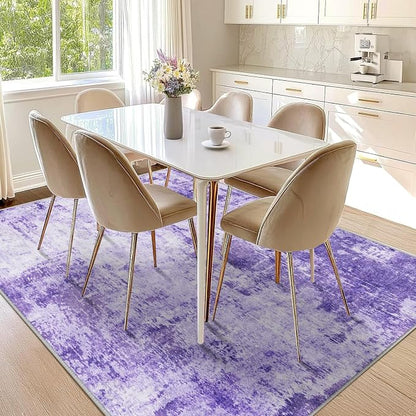 RELEANY Washable Area Rugs 6'x9' Non-Slip Modern Abstract Soft for Living Room Entryway Bedroom Kitchen, Print Pattern, Purple Gray Pink White