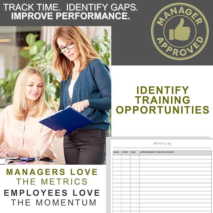 Activity Log Notepads(2 Pack, 50 Pages Each) Pad Planners to List a Task, Action or Contact. A Versatile Work Tool to Track Time & Office Productivity. 8.5 X 5.5, A5 Sheets.