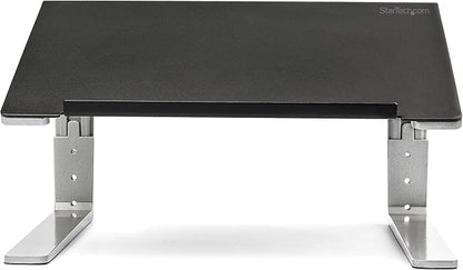 StarTech.com Adjustable Laptop Stand - Heavy Duty Steel & Aluminum - 3 Height Settings - Tilted - Ergonomic Laptop Riser for Desk (LTSTND)