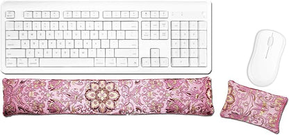 Keyboard & Mouse Wrist Rest Pad Set - Flax Seed Filled - Lavender Scented - Pinkalicious